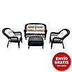 Sunfun Conjunto de muebles Savannah (4 piezas, Marrón oscuro)