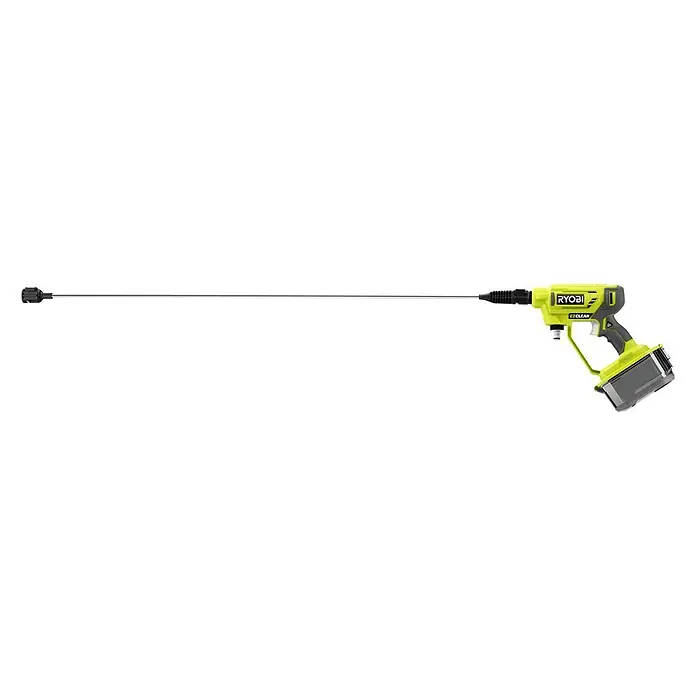 Ryobi Stielverlängerung RAC768 - 1,2 m, Passend für: RYOBI Akku-Mitteldruckreinigern RY18PW22A und RY18PWX41A - Abbildung einer RYOBI EZCLEAN Akku-Druckreinigers mit ausziehbarer Lanze, ideal für Reinigungsarbeiten im Außenbereich.