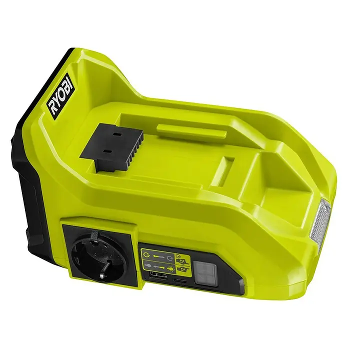 Ryobi Max Power Wechselrichter RY36BI300A-0 - 36 V, Ohne Akku, 300 W - Ryobi-Batterie mit Netzsteckdose und USB-Anschlüssen. Ermöglicht das Aufladen von Geräten unterwegs.