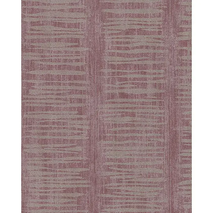 Marburg Nabucco Vliestapete Masala - Rot, Streifen, 10,05 x 0,53 m - Dieses Bild zeigt ein abstraktes, strukturiertes Gewebe mit einem horizontalen Linienmuster in Rosa- und Grautönen. Das Material wirkt hochwertig und vielseitig.