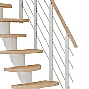 Dolle Mittelholmtreppe Berlin (Breite: 64 cm, Variabel, Verkehrsweiß, Farbe Stufen: Eiche Weiß, Geschosshöhe: 240 cm - 292 cm) | BAUHAUS