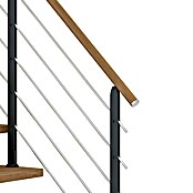 Dolle Mittelholmtreppe Hamburg (Breite: 75 cm, 1/4-gewendelt, Anthrazitgrau, Farbe Stufen: Eiche Natur, Geschosshöhe: 240 cm - 279 cm) | BAUHAUS