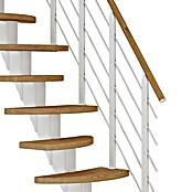 Dolle Mittelholmtreppe Berlin (Breite: 64 cm, Variabel, Weiß, Farbe Stufen: Eiche Natur, Geschosshöhe: 259 cm - 315 cm) | BAUHAUS