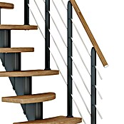 Dolle Mittelholmtreppe Berlin (Breite: 64 cm, Variabel, Anthrazitgrau, Farbe Stufen: Eiche Natur, Geschosshöhe: 222 cm - 270 cm) | BAUHAUS