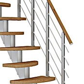 Dolle Mittelholmtreppe Berlin (Breite: 64 cm, Variabel, Perlgrau, Farbe Stufen: Eiche Natur, Geschosshöhe: 259 cm - 315 cm) | BAUHAUS