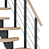 Dolle Mittelholmtreppe Berlin (Breite: 64 cm, Variabel, Anthrazitgrau, Farbe Stufen: Eiche Weiß, Geschosshöhe: 203 cm - 247 cm) | BAUHAUS