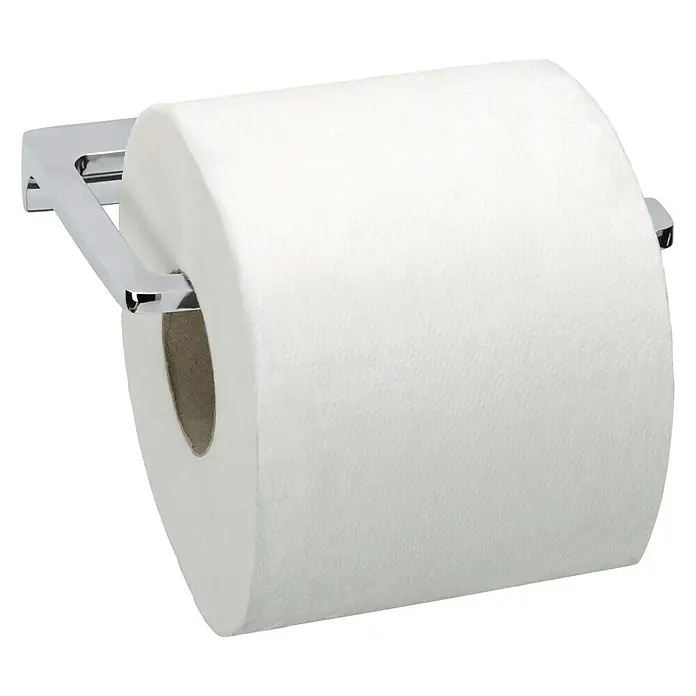 Phoenix Toilettenpapierhalter - Ohne Deckel, Chrom, Glänzend - Toilettenpapierhalter mit einer vollen Rolle weißem Toilettenpapier, bereit für den Gebrauch im Badezimmer.