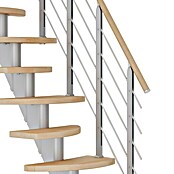 Dolle Mittelholmtreppe Berlin (Breite: 64 cm, Variabel, Perlgrau, Farbe Stufen: Buche Natur, Geschosshöhe: 222 cm - 270 cm) | BAUHAUS