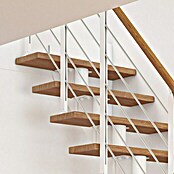 Dolle Mittelholmtreppe Hamburg (Breite: 85 cm, 1/4-gewendelt, Verkehrsweiß, Farbe Stufen: Eiche Natur, Geschosshöhe: 240 cm - 279 cm) | BAUHAUS