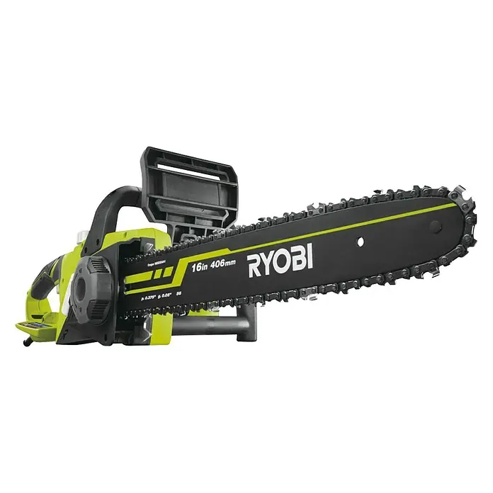 Ryobi Elektro-Kettensäge RCS2340B - 2.300 W, Schwertlänge: 40 cm - Hier ist eine Ryobi Kettensäge mit einem 406 mm langen Schwert, ideal für Gartenarbeiten.
