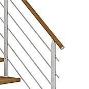 Dolle Mittelholmtreppe Hamburg (Breite: 85 cm, 1/2-gewendelt, Verkehrsweiß, Farbe Stufen: Eiche Natur, Geschosshöhe: 222 cm - 258 cm) | BAUHAUS