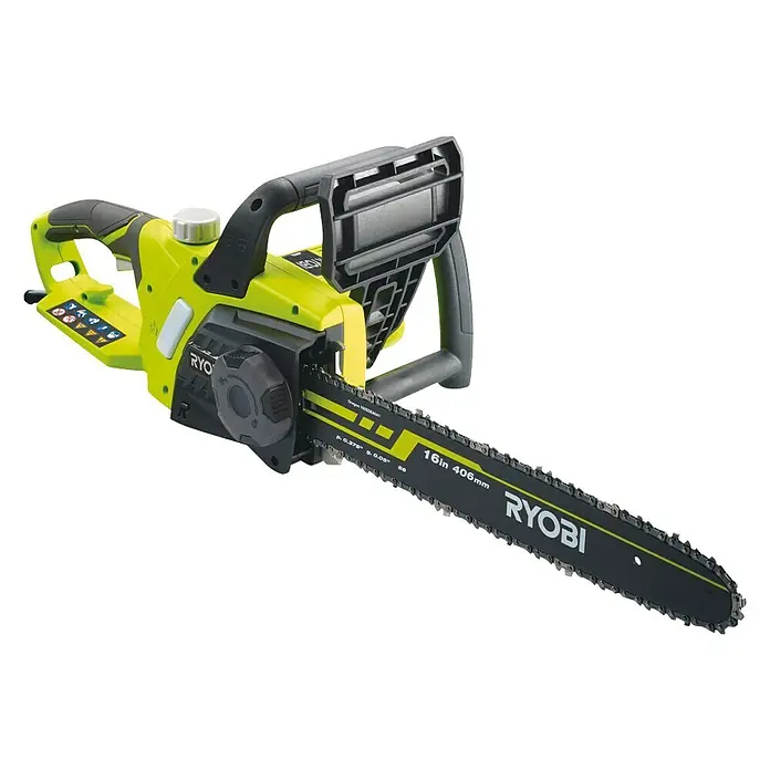 Ryobi Elektro-Kettensäge RCS2340B - 2.300 W, Schwertlänge: 40 cm - Eine Ryobi Kettensäge mit einem 406 mm Schwert, ideal für Baumschnittarbeiten und die Holzverarbeitung im Garten.