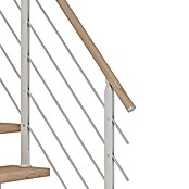 Dolle Mittelholmtreppe Frankfurt (Breite: 75 cm, 1/2-gewendelt, Verkehrsweiß, Farbe Stufen: Eiche Weiß, Geschosshöhe: 259 cm - 301 cm) | BAUHAUS