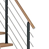 Dolle Mittelholmtreppe Frankfurt (Breite: 65 cm, 1/4-gewendelt, Anthrazitgrau, Farbe Stufen: Buche Natur, Geschosshöhe: 240 cm - 279 cm) | BAUHAUS