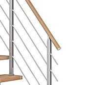 Dolle Mittelholmtreppe Frankfurt (Breite: 65 cm, Gerade, Perlgrau, Farbe Stufen: Buche Natur, Geschosshöhe: 259 cm - 301 cm) | BAUHAUS