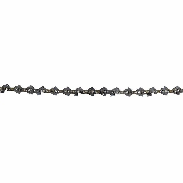 Ryobi Sägekette RAC250 - Passend für: Ryobi Elektro-Kettensäge RCS2340 - Nahaufnahme einer Kettensägekette, die Schärfe und Präzision für effektives Schneiden und Sägen in der Holzbearbeitung verspricht.