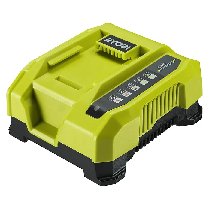 Ryobi Schnellladegerät RY36C60A - Passend für: Alle Ryobi Power Max Akkus, 6 A, 36 V - Ryobi 36V Lithium+ Akku für Werkzeuge. Leistungsstark und langlebig, ideal für anspruchsvolle Projekte.