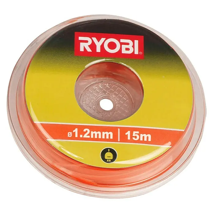 Ryobi Ersatzschneidfaden RAC100 - Passend für: Elektro-Rasentrimmer - RYOBI Trimmerfaden, 1,2 mm Durchmesser und 15 m Länge, ideal für Rasentrimmerarbeiten im Garten.