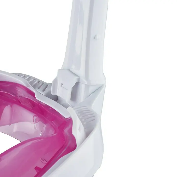Seac Sub Máscara de Snorkel Magica - S/M, Plástico, Rosa - Primer plano de una máscara de esnórquel blanca con detalles rosas, combinando diseño y funcionalidad para aventuras submarinas.