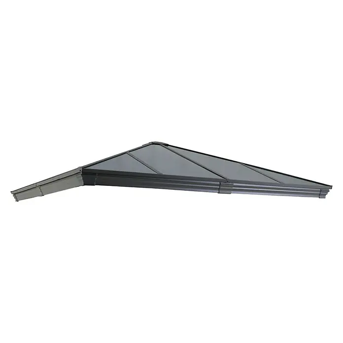 Sunfun Ersatz-Dachplatte Reo-Set - Für Sunfun Pavillon Reo 3x3 - Detailaufnahme des Pavillondachs mit seiner grauen Oberfläche und architektonischen Linien.