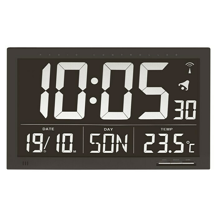 Reloj despertador (Negro, 36,8 x 23 cm)