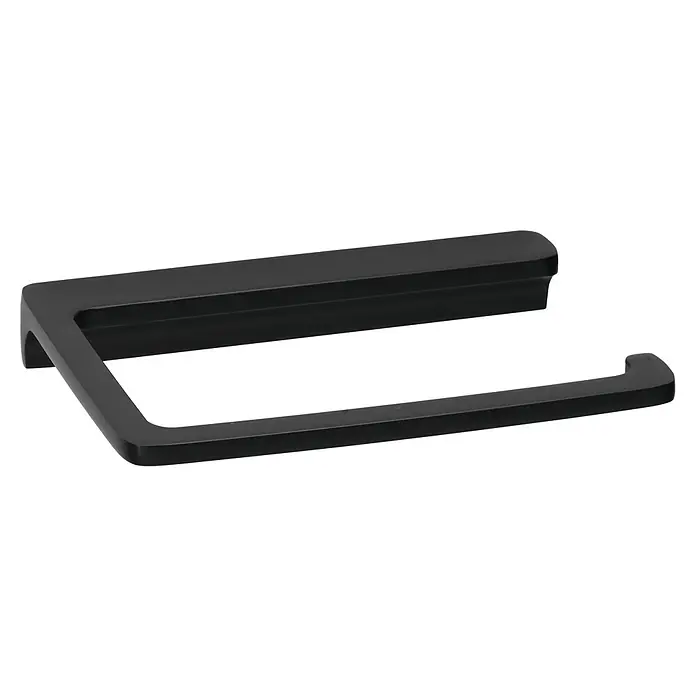 Phoenix Toilettenpapierhalter - Ohne Deckel, Schwarz, Matt - Schwarzer Toilettenpapierhalter aus Metall für die Wandmontage, ein elegantes und modernes Badezimmeraccessoire.