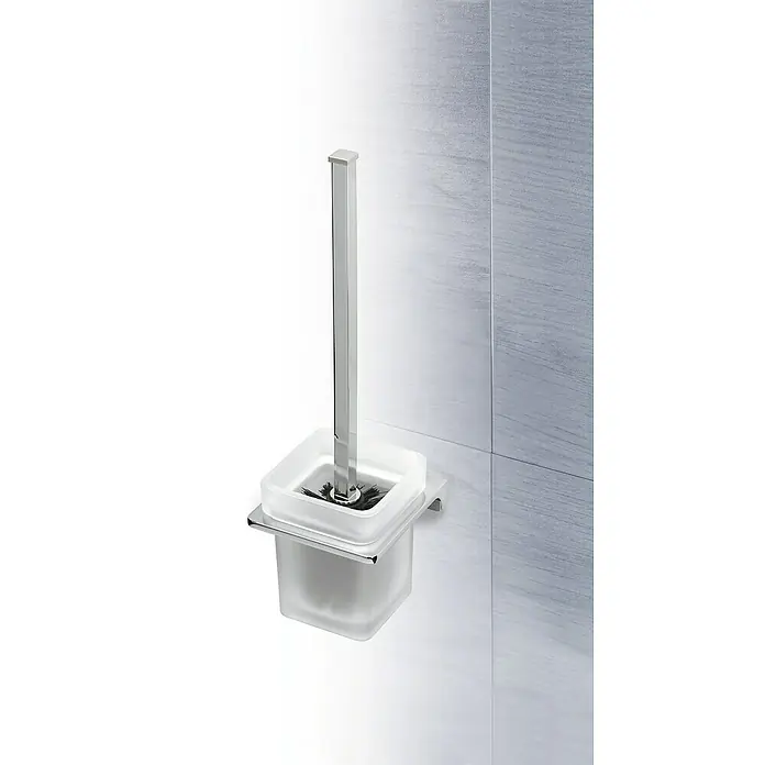Phoenix WC-Bürstengarnitur - Metall, Chrom - Dieser Toilettenbürstenhalter aus Chrom und Milchglas ist eine elegante Ergänzung für jedes Badezimmer. Er ist praktisch und stilvoll.