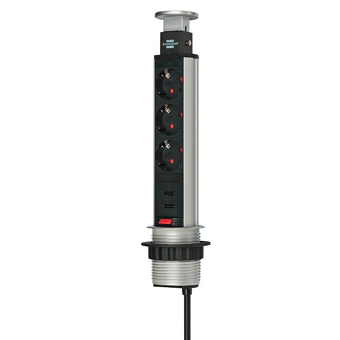 Brennenstuhl Base de enchufe múltiple Tower-Power (x 3, Longitud del cable: 2 m) | BAUHAUS