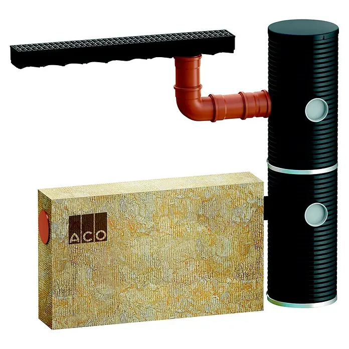ACO Revisionsschacht Deckel - Geeignet für: Regenwasserversickerung, Durchmesser: 315 mm - ACO Rigofill Box-Versickerungsanlage für Regenwasser mit Rigofill Box, Filterschacht und Rohren für die Ableitung.