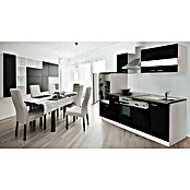 Respekta Composición de cocina (Ancho: 280 cm, Con dispositivos eléctricos, Negro)
