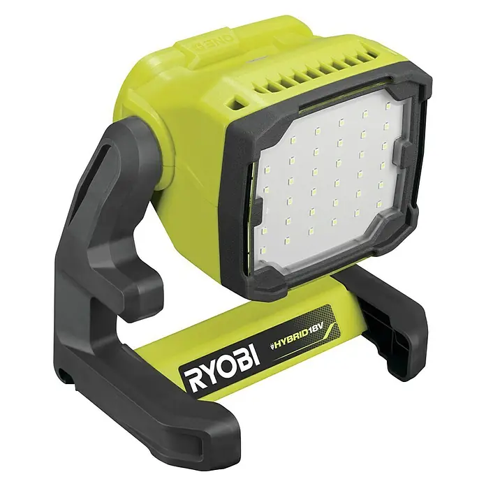 Ryobi ONE+ LED-Akkustrahler RLFD18-0 - 18 V, Ohne Akku, 1.800 lm - Ein Akku-Baustrahler von Ryobi, ideal für Baustellen oder Werkstätten. Mit Hybridantrieb für flexible Nutzung.