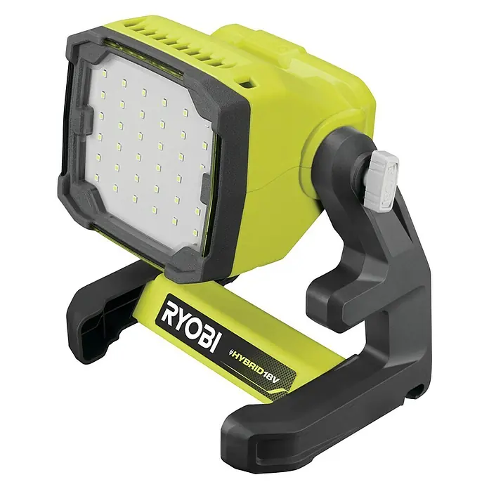 Ryobi ONE+ LED-Akkustrahler RLFD18-0 - 18 V, Ohne Akku, 1.800 lm - Akkubetriebene Arbeitsleuchte von Ryobi, ideal für Baustellen und Werkstätten, für flexible Beleuchtung.