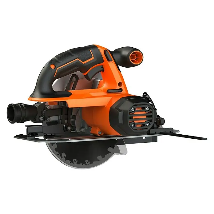 AEG Pro 18V Akku-Handkreissäge BKS18C2-0 - 18 V, Ohne Akku, Leerlaufdrehzahl: 3.700 U/min - Bild einer orange-schwarzen Kreissäge.