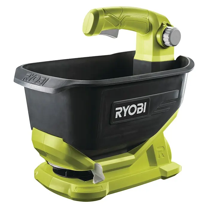 Ryobi ONE+ Handstreuer OSS1800 - 18 V, Anzahl Akkus: Ohne Akku - Der Ryobi Düngerstreuer ist ein praktisches Gerät für die Gartenarbeit, das das Ausbringen von Saatgut und Dünger erleichtert.