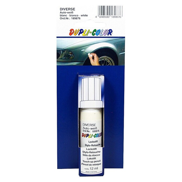 Dupli-Color Auto acryllakstift (Wit, Glanzend, 12 ml)