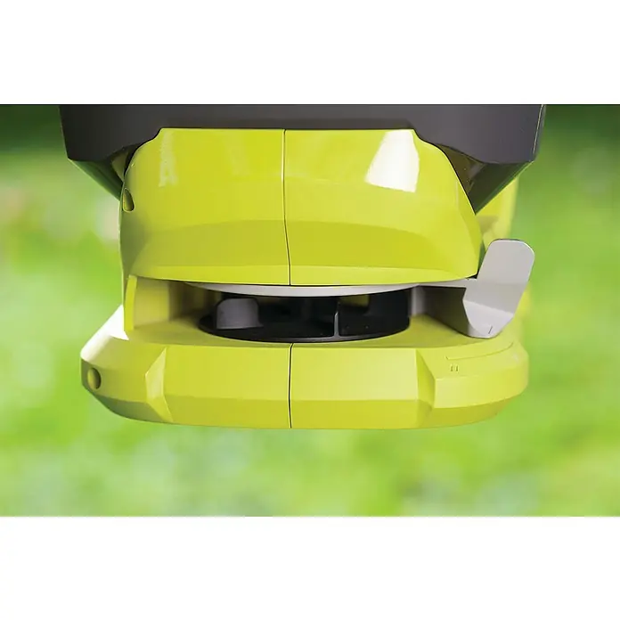 Ryobi ONE+ Handstreuer OSS1800 - 18 V, Anzahl Akkus: Ohne Akku - Nahaufnahme des Ryobi Punktstreuers, der sich perfekt für die präzise Ausbringung von Dünger und Saatgut im Garten eignet.