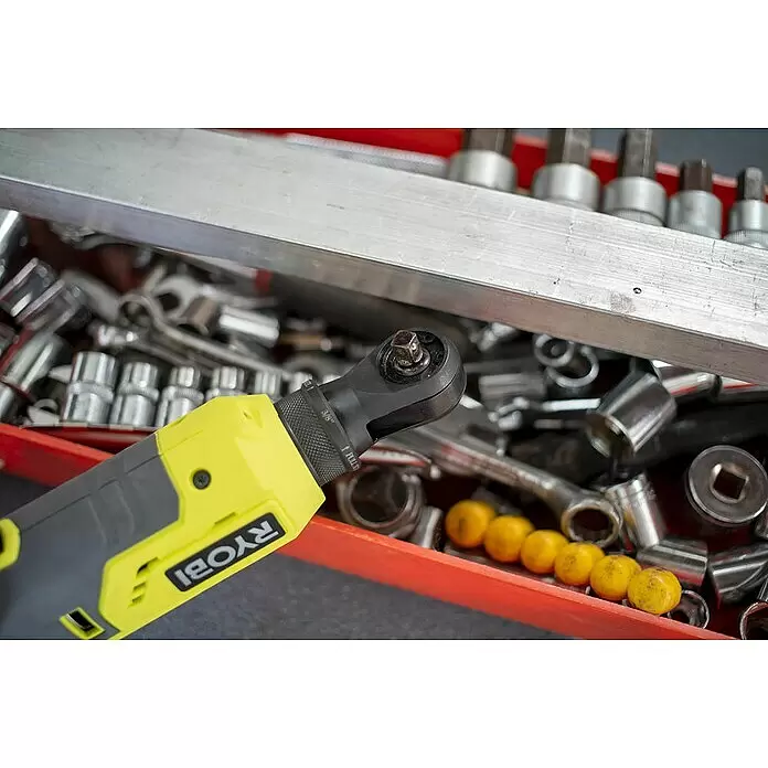 Ryobi ONE+ Akku-Ratschenschrauber R18RW2-0 - 18 V, Ohne Akku, ¼″ - Detailaufnahme