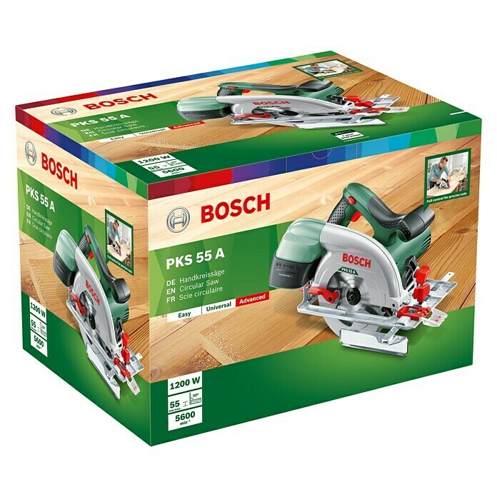 Bosch Handkreissäge PKS 55 A1.200 W, Ø 160 mm, 5.600 U/min Diagonal View