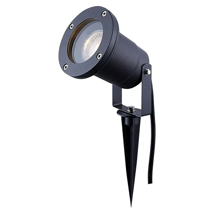 LED-Gartenstrahler Splash - 3 W, Grau, IP44, LED - Schwarzer Gartenstrahler mit Erdspieß, ideal für die Beleuchtung von Außenbereichen. Robust und wetterfest.