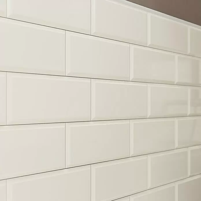 Modern Style Wandfliese Metro Biselado Bege 550 - 9,8 x 29,8 cm, Beige, Glänzend - Stimmungsaufnahme