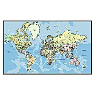 Papermoon Infrarot-Bildheizkörper Weltkarte (60 x 60 cm, 350 W)