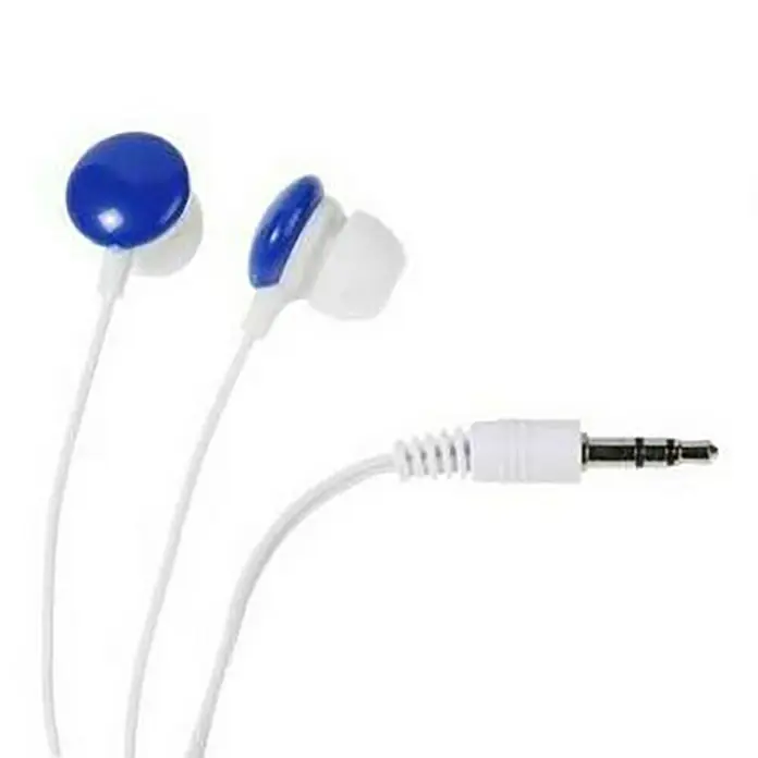 Vivanco Auriculares Stereo - Azul - Un par de auriculares azules con cable blanco y conector jack, ideales para los amantes de la música. Compactos, ligeros y listos para tu música favorita.