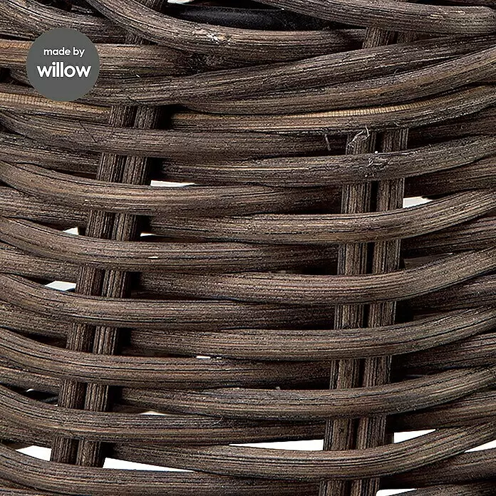 Home Sweet Home Lampenschirm Roseau - 12,5 cm, Dunkelbraun, Rattan, Oval - Nahaufnahme von dunkelbraunem geflochtenem Weidenmaterial.