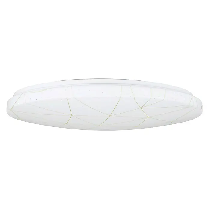 Eglo LED-Deckenleuchte RENDE rund - 19,5 W, L x B x H: 38 x 38 x 6 cm, Weiß, Warmweiß, Rund - Deckenleuchte mit geometrischem Muster.