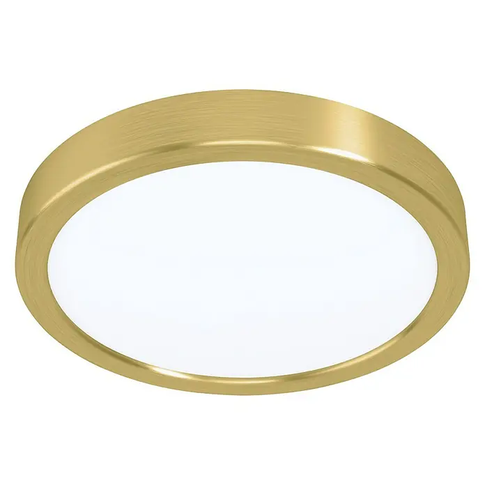 Eglo LED-Deckenleuchte rund FUEVA 5 - 17 W, Ø x H: 210 mm x 2,8 cm, Gold, Warmweiß - Goldene LED-Deckenleuchte mit rundem Design und warmweißem Licht, ideal für moderne Innenräume.