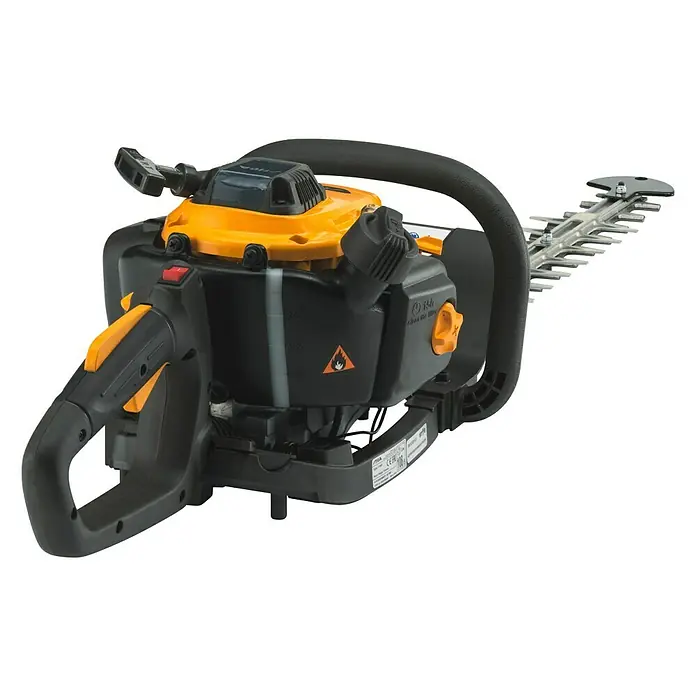 Stiga Benzin-Heckenschere HT 525 - 0,65 kW, Schnittlänge: 46 cm, Max. Aststärke: 27 mm - Eine gelb-schwarze Heckenschere von Stiga, ideal für den Garteneinsatz.