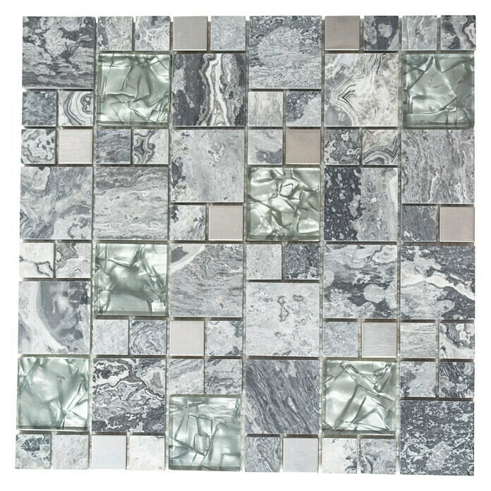 Mosaikfliese Crystal Mix XCM MC60930 x 30 cm, Grau, Matt View From Above