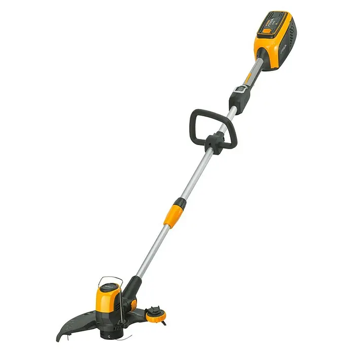 Stiga 500er Serie Akku-Rasentrimmer GT 500e - Set - 48 V, 2 Ah, Li-Ionen, 1 Akku, Schnittbreite Faden: 30 cm - Aufschnitt des Akku-Rasentrimmers, der für präzise Rasenkantenpflege und müheloses Trimmen in Gärten entwickelt wurde.