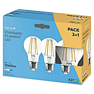 Garza Set de bombillas LED Filamento (E27, Blanco cálido, 1.050 lm, 8 W, 3 ud.)