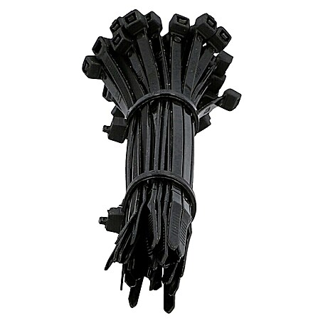 Bridas para cables Unitec (An x L: 25 mm x 10 cm, Plástico, Negro)